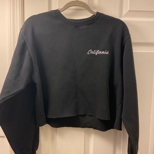 Brandy Melville Black Crop Crew Neck